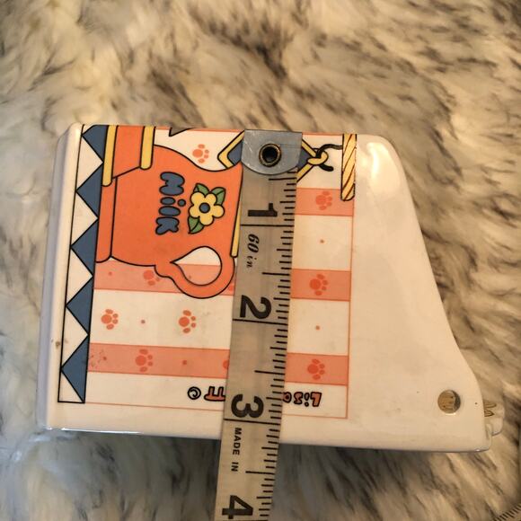 Vintage Artsy Lisa Berette Fat Orange Kitty Cat Recipe Card Holder Made in Japan - Picture 12 of 14